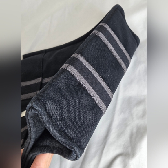 Hermes Small 12"x9" Canvas Tote Bag Stylish In Black and Gray - Picture 6 of 13